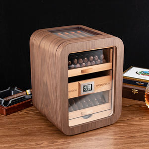 עץ אגוז humidor ארון עם שולחן דיגיטלי ראווה בגודל מאט ציור לכה חומר עץ - Product Image 1
