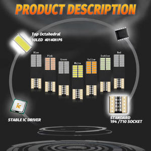 Lumière de voiture LED T10 4014 24SMD à haute luminosité, clignotante, courant constant, large plage de tension, lumière de plaque d'immatriculation LED - Product Image 4