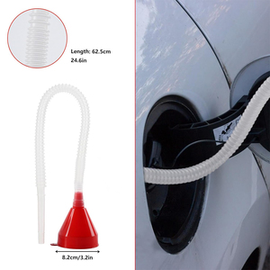 SOOLU Ensemble de 10 entonnoirs automobiles flexibles à angle droit en plastique/PVC pour huile/eau/refroidissement, avec filtre à bec détachable, noir - Product Image 5