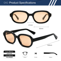 Lunettes de soleil polarisées ovales octogonales en acétate épais OEM, protection UV400, style rétro vintage audacieux, unisexe, vente en gros