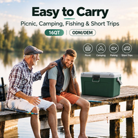 Glacière portable 16QT avec sangle élastique de couvercle et fermeture sécurisée pour pique-nique, pêche, et achats en gros
