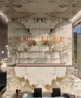 Incroyable dalle de quartzite naturelle Patagonia Pandora de luxe brésilienne polie pour projet de villa de luxe hôtel
