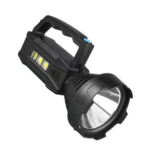 Лидер продаж, суперяркий блок питания на солнечной батарее, 4 режима, перезаряжаемый ручной Abs светодиодный фонарь, тактический фонарик, рабочий свет, поиск - Product Image 1