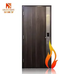 UL WH listed approve 1.5 Hour Wood Fireproof Solid Flush Fire rated Wooden Doors For Hotel