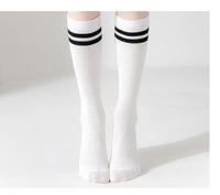 Chaussettes blanches mi-hautes pour enfants, en coton biologique, à rayures, pour uniforme scolaire, garçons et filles, printemps-automne, prix de gros