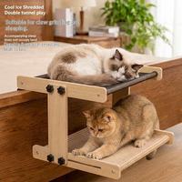 Lit pour chat à 2 niveaux pour fenêtre, griffoir pour chat, nid pour toutes les saisons