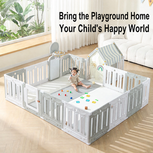 Corral de juegos grande <span class=keywords><strong>para</strong></span> bebés al por mayor OEM con tienda de campaña, valla de seguridad interior plegable modular con puerta <span class=keywords><strong>para</strong></span> niños y el hogar - Product Image 4