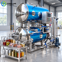 Autoclave à immersion d'eau à double couche pour la transformation de viandes en conserve et de produits alimentaires, avec circulation d'eau chaude