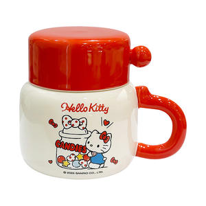Hello Kitty <b>Ceramic</b> <b>Mug</b> With Lid And Handle Heat Resistant For Office Use - Product Image 2
