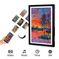 Marco de Fotos Digital con Pantalla Táctil de Madera de 32 Pulgadas, Reproducción de Video MP3/MP4 y Descarga Gratuita, Suministro de Fábrica
