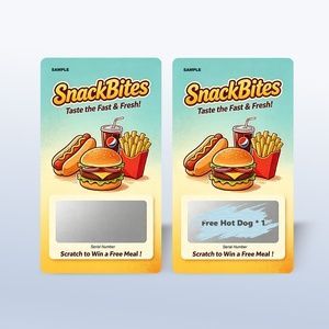 Cartes à gratter personnalisées en carton avec impression numérique couleur, numéros variables, pour promotions commerciales de restaurants, cadeaux de remerciement - Product Image 2