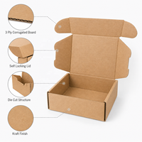 Boîtes d'expédition en carton ondulé kraft avec logo personnalisé, vente en gros, auto-scellantes, pour vêtements, étuis de téléphone, e-commerce
