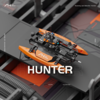 USV Hunter OEM personnalisable avec des capacités d'apprentissage par machine de traitement par sonar en temps réel alimentées par l'intelligence artificielle