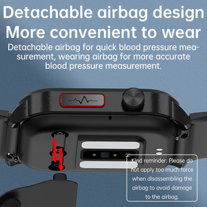 Montre connectée médicale P300 Pro en acier inoxydable avec pompe à air de qualité médicale, mesure de <span class=keywords><strong>la</strong></span> fréquence cardiaque et de <span class=keywords><strong>la</strong></span> tension <span class=keywords><strong>artérielle</strong></span> - Product Image 3