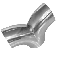 1 pièce d'accessoires automobiles en acier inoxydable 304 de qualité sanitaire, raccord soudé en forme de corne de mouton, raccord en Y à trois voies, coude soudé