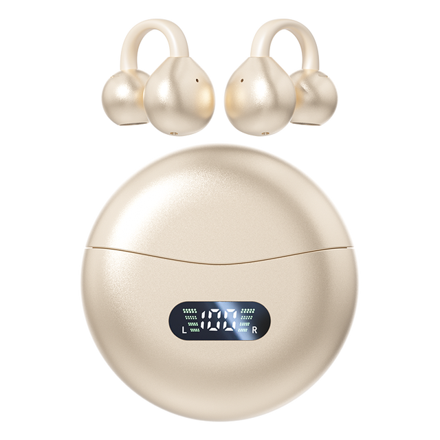 Open Ear Buds Wireless Stereo Ear Clip on Earbuds High-End Glossy Digital Display for 5.4 IPX4 Waterproof Touch Control