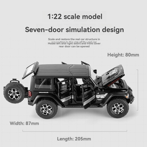 Coche de Metal a Escala 1:24 Jeep <span class=keywords><strong>Rubicon</strong></span> con Sonido y Luces, Puertas Abatibles, Decoración Coleccionable, Modelo de Coche de Metal - Product Image 3