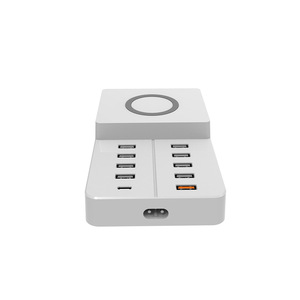 Estación de Carga Inalámbrica 65W USB Multi Puerto PD QC Carga Rápida para Apple iPad Estándar Americano Gris Plateado - Product Image 1