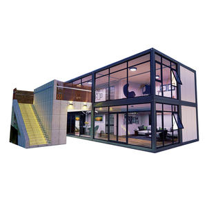 럭셔리 스틸 현대 조립식 컨테이너 주택 주방 욕실 블랙 아파트 워크샵 학교 카페 상점 확장 가능 - Product Image 1