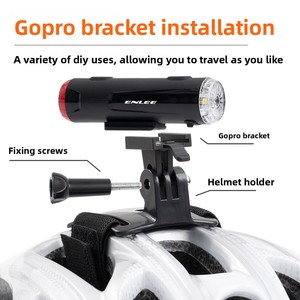 Lumière de casque de vélo LED intégrée intelligente ENLEE, avertissement avant et arrière pour VTT, vélo pliant, ABS universel, batterie pour la conduite - Product Image 4