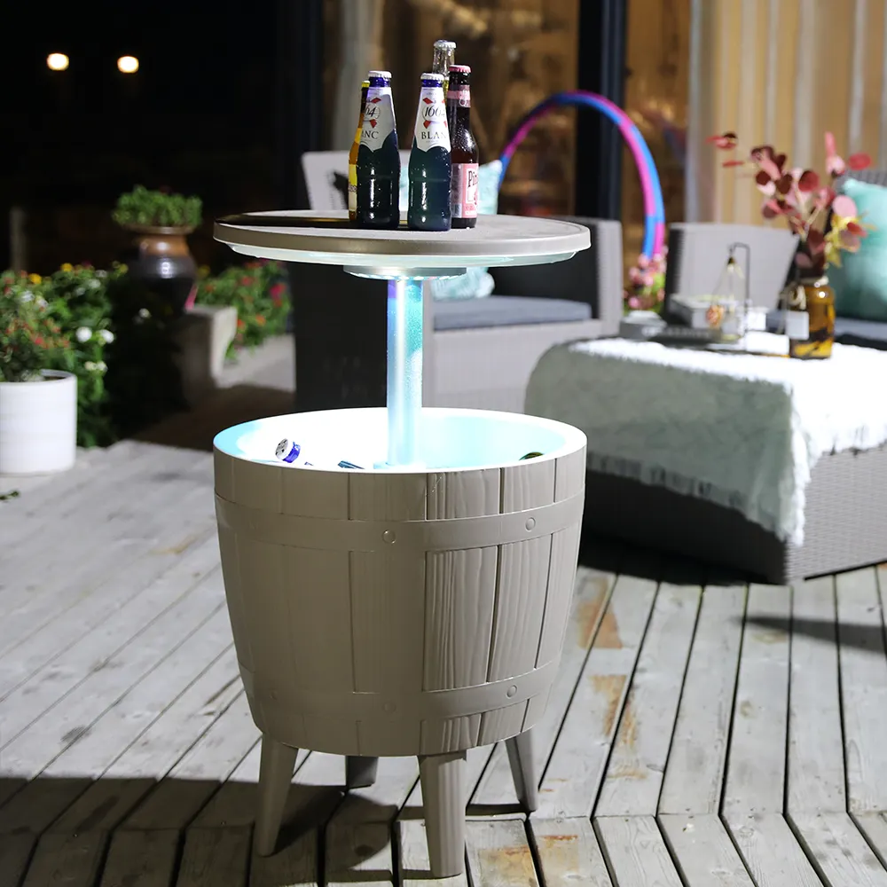 3-in-1 37L/9.8Gal cooler bar lid extend upward stand ice bucket table