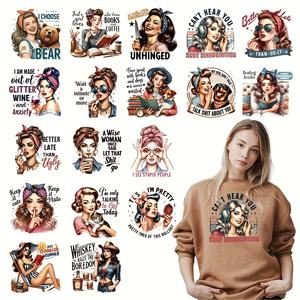 Accessoires vestimentaires : Décalcomanies thermocollantes en vinyle PET coloré, motifs Maman et Garçon, prêtes à poser, pour transfert thermique, vente en gros - Product Image 1