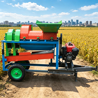 Machine à décortiquer le maïs portable multifonctionnelle avec roues, facile à utiliser pour le maïs, le soja, le sorgho et le millet