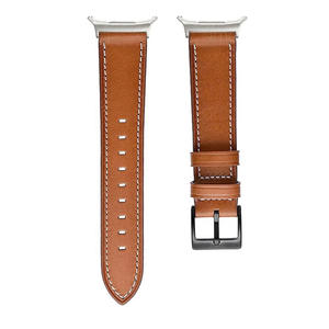 Bracelet en cuir compatible avec Samsung Galaxy Watch4 5 6 7 40mm 44mm Galaxy Watch 4 Classic 46mm 42mm Bracelet de montre noir unisexe - Product Image 5