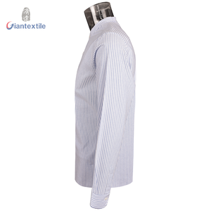 Nuovo arrivo popolare <span class=keywords><strong>camicia</strong></span> da uomo chiaro blu/bianco a righe verticali 100% cotone a manica lunga tinto <span class=keywords><strong>Oxford</strong></span> <span class=keywords><strong>camicia</strong></span> lunga per gli uomini - Product Image 3