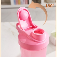 Bouteille en plastique de 350 ml, anti-fuite, sans BPA, avec fonction de boisson directe, couvercle spirale antidérapant, pour la gym, personnalisable