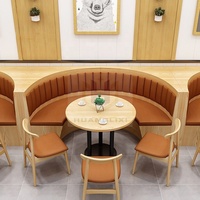 Canapé-banc commercial pour café, restaurant rapide, mobilier de restaurant en bois, ensemble table et chaises
