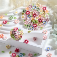 50 mini-fleurs en résine style INS mignonnes pour accessoires d'art ongulaire, matériaux faits main pour colle crème DIY