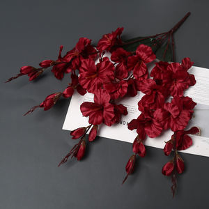 L'orchidée épée de couleur d'automne très réaliste. C'est une décoration de maison chaude pour les mariages et les fêtes Usine de fleurs artificielles - Product Image 1