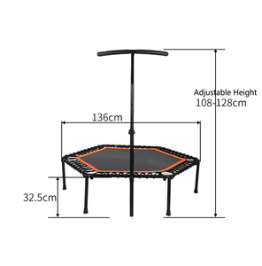 Trampolino Fitness Esagonale Economico da 48 Pollici con Maniglia per Ginnastica e Salto - Product Image 6