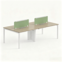 Système de bureau robuste 4-6 places avec gestion intégrée des câbles, table de personnel à structure en acier pour centre d'appels