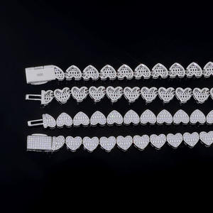 Nuoya תכשיטים שרשרת טניס בצורת לב יהלום יהלום צבע vs vs missanite שרשרת נצנצים לנשים - Product Image 6