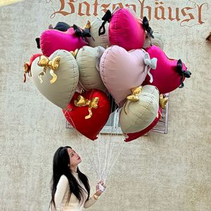 بالونات قلب ملونة من الفويل مقاس 27 بوصة، بالونات زينة لحفلات الزفاف، بالونات هيليوم على شكل قلب بتصميم عتيق - Product Image 5