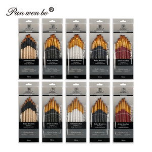 <span class=keywords><strong>Pennelli</strong></span> personalizzati Panwenbo dipingono 10 pezzi <span class=keywords><strong>pennelli</strong></span> piatti e con punta di Roun Set di <span class=keywords><strong>pennelli</strong></span> <span class=keywords><strong>per</strong></span> artisti - Product Image 6