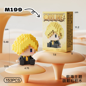 Figuras de Anime de Dibujos Animados, Mini Bloques de Construcción, Sanji, Zoro, Jinbei, Usopp, <span class=keywords><strong>Nami</strong></span>, Juguetes Coleccionables - Product Image 5
