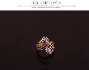 X4134 moda diamantes de imitación oro boda joyería conjunto aleación collar pendientes pulsera y anillo 4 Uds conjunto de joyería al por mayor - Product Image 6