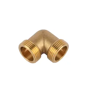 Factory Customized Copper Male To Male Brass Elbow Nipple Coupling Npt G Thread Brass Pipe Fittings