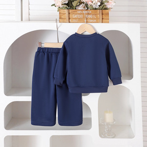 Ensemble pour filles européennes et américaines, style automne, sweat-shirt à fleurs à manches longues, pantalon décontracté, ensemble en tricot - Product Image 6
