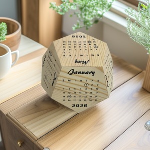 Wooden Desk <b>Calendar</b> 2026 Dice Style Perpetual <b>Calendar</b> Office Desktop Decoration Table <b>Calendar</b> Home Decor Gift - Product Image 2