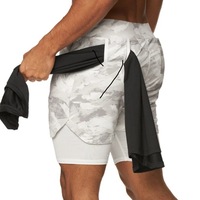 Shorts de sport décontractés de haute qualité avec entrejambe de 5 pouces, double couche en maille, avec compression, personnalisables 2-en-1, et sac à serviette de sport