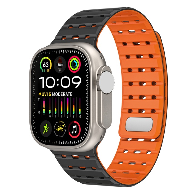 New Breathable Soft Loop Magnetic Watch Band Flexible Silicone Strap for Apple Watch ultra SE 7 8 9 49mm 45mm 44mm 42mm