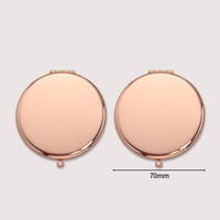 Miroir de poche compact rotatif en métal doré gravé avec logo personnalisé, idéal pour les souvenirs