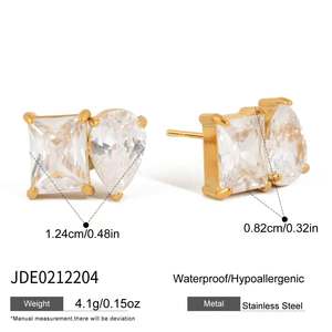 Pendientes de Gota de Esmeralda de Acero Inoxidable Personalizados de Moda 2026, con Forma de Diamante de Laboratorio, Estilo Vintage CROWN, Unisex, para Fiesta - Product Image 5