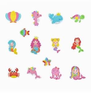 Autocollants de peinture diamantée animaux de dessin animé, autocollants de peinture DIY pour enfants (poissons, oiseaux) - Product Image 3