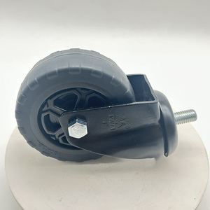 Rueda Giratoria VIMA de 4 Pulgadas con Rosca, Rueda de Nylon y Goma, Soporte para Electroforesis, Capacidad de Carga de 140 kg, Rodamiento de Bolas - Product Image 3
