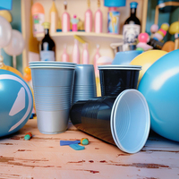 Gobelets jetables en plastique à double paroi de 18 oz, design fileté, sans BPA, écologiques et recyclables pour mariages, hôtels, restaurants